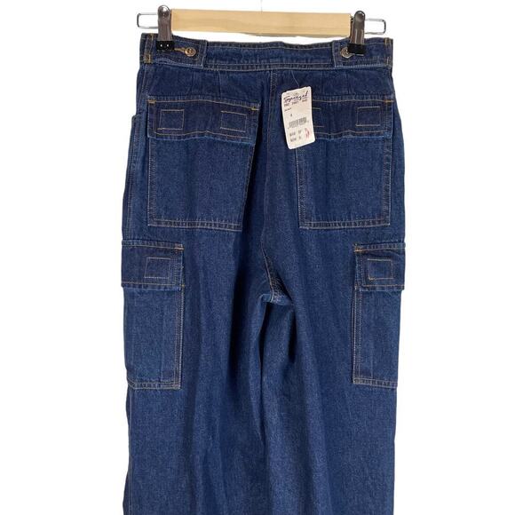 Vintage deadstock high rise lightweight cargo utility jeans size 4 - Picture 4 of 13